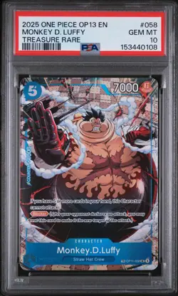 2025 ONE PIECE OP13-CARRYING ON HIS WILL TREASURE RARE MONKEY D. LUFFY PSA 10 - Image 1