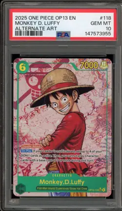 One Piece CCG Monkey.D.Luffy Alternate Art OP13-118 PSA 10 Gem Mint - Image 1