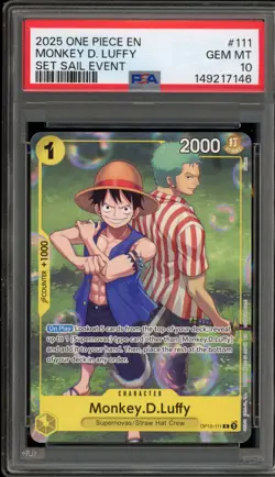 One Piece CCG Monkey.D.Luffy Set Sail Event OP10-111 PSA 10 Gem Mint - Image 1