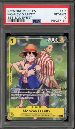 One Piece CCG Monkey.D.Luffy Set Sail Event OP10-111 PSA 10 Gem Mint - Image 1