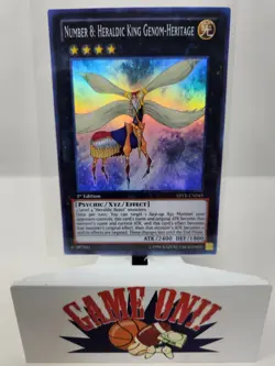 YuGiOh Number 8: Heraldic King Genom-Heritage ABYR-EN045 1st Ed. Super Rare NM - Image 1
