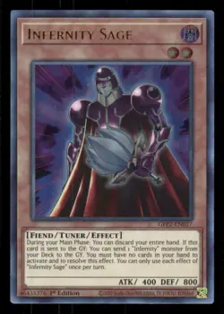 Yugioh Infernity Sage #GFP2-EN017 The 2nd Haunting Ultra Rare NM - Image 1