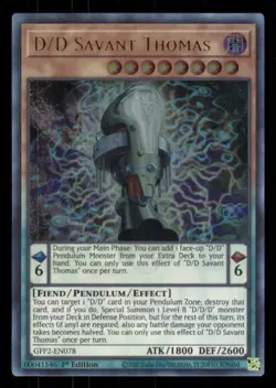Yugioh D/D Savant Thomas #GFP2-EN078 The 2nd Haunting Ultra Rare NM - Image 1