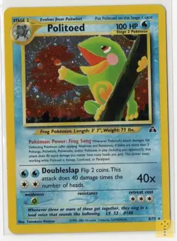 Politoed 8/75 Holo Rare Neo Discovery Pokemon Moderately Played - Image 1