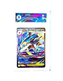 Pokemon GRAAD 10 Mega Sharpedo EX #127 Fiamme Spettrali Art Rare Italiano 2025 - Image 1