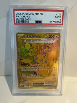 2025 Pikachu EX PSA 9 MINT Pokemon Prismatic Evolutions Hyper Rare PRE EN #179 - Image 1