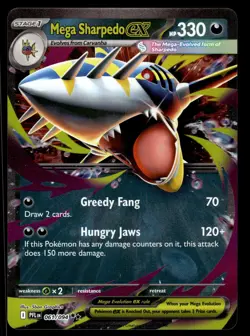 MEGA SHARPEDO EX - 061/094 Double Rare Phantasmal Flames Pokemon Holo NM - Image 1