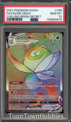 PSA 10 Pokemon - Celebi Vmax 199/198 Rainbow Secret - Chilling Reign - Image 1