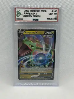 2023 Rayquaza V 100/159 - Pokemon SWSH Crown Zenith - VCG 10 - NO PSA/ NO BGS - Image 1