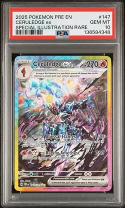 Pokemon 2025 Ceruledge ex 147/131 SIR Prismatic Evolutions GEM MINT PSA 10 - Image 1