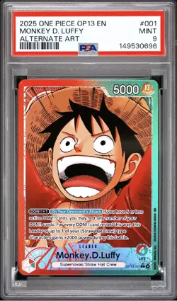 2025 One Piece Luffy OP13 Alternate Art Leader Card PSA 9 ‼ - Image 1
