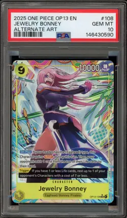 One Piece CCG Jewelry Bonney Alternate Art OP13-108 PSA 10 Gem Mint - Image 1