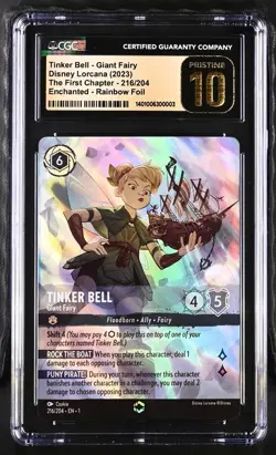 2023 FIRST WAVE Disney Lorcana Tinker Bell Giant Fairy Enchanted CGC Pristine 10 - Image 1