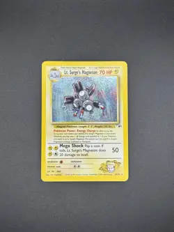 Pokemon Cards Lt Surge’s Magneton Gym Heroes 8/132 Holo - Image 1