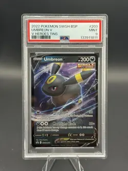 PSA 9 Umbreon V SWSH203 Black Star Promo Pokemon Card Mint - Image 1