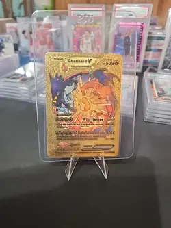 CHARIZARD V Gold Metal Foil Pokemon Card, HP 508 - Image 1