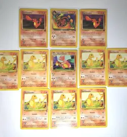 Pokemon TCG 1999 Dark Charmander, Dark Charmeleon 11-Card Lot Base [Used/Played] - Image 1