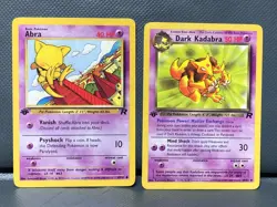 DARK KADABRA & ABRA - 1ST EDITION TEAM ROCKET LP - VINTAGE POKEMON CARDS WOTC - Image 1