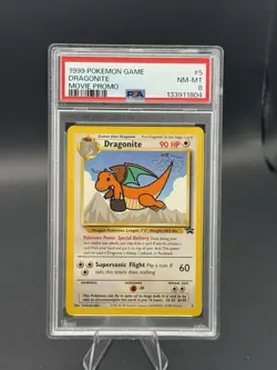 PSA 8 Dragonite #5 1999 Movie Promo WOTC Pokemon Card NM-MT - Image 1