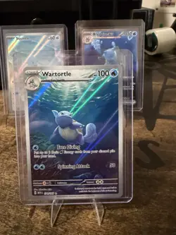 Pokemon Squirtle Wartortle Blastoise EX Holo Card Lot 3 Cards 2023 Set - Image 3