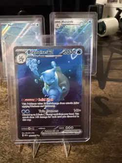 Pokemon Squirtle Wartortle Blastoise EX Holo Card Lot 3 Cards 2023 Set - Image 4