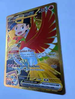 Ethans Ho-Oh EX Full Art Holo Card 239/182 Gold, Destined Rivals Pokemon TCG NM - Image 2