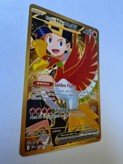 Ethans Ho-Oh EX Full Art Holo Card 239/182 Gold, Destined Rivals Pokemon TCG NM - Image 3