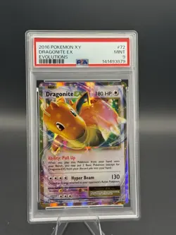 PSA 9 Dragonite EX 72/108 XY Evolutions Holo Pokemon Card Mint - Image 1