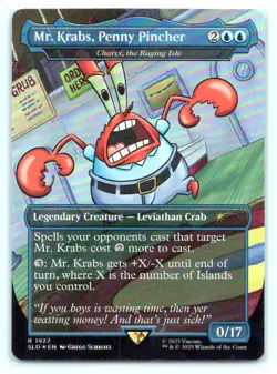MTG Mr. Krabs, Penny Pincher - Charix, the Raging Isle (Rainbow Foil) Foil R Sec - Image 1