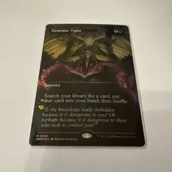 MTG: Demonic Tutor (Borderless) Commander Masters Foil - Tutor Staple - - Image 1