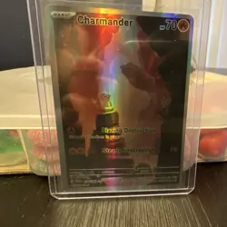 Pokemon Charmander Illustration Rare Holo 168/165 Sv: Scarlet & Violet 151 70 HP - Image 1