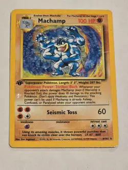 🔥 (HP) Machamp - Holo #8 Base Set 1st Edition Pokemon TCG! WOW!! Heavy Play! - Image 1