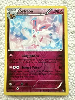 Pokemon Sylveon 72/111 XY Furious Fists Rare Stage 1 Reverse Holo Curly Ribbon - Image 1