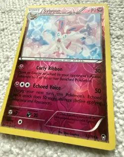 Pokemon Sylveon 72/111 XY Furious Fists Rare Stage 1 Reverse Holo Curly Ribbon - Image 2