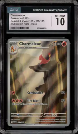 Pokemon Charmeleon 151 MEW EN Illustration Rare #169 CGC 10 Gem Mint - Image 1