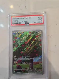 Pokemon TCG Applin 185/167 Twilight Masquerade Illustration Rare PSA 9 - Image 1