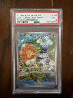 2024 POKEMON SSP EN-SURGING SPARKS ILLUSTRATION RARE CASTFORM SUNNY FORM PSA 9 - Image 1