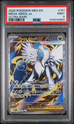 2025 POKEMON MEG EN-MEGA EVOLUTION ULTRA RARE #161 MEGA ABSOL EX PSA 9 - Image 1
