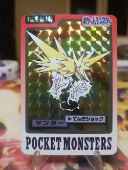 NM Pokemon card TCG Carddass Pocket Monsters Zapdos File No.145 1997 Japanese NM - Image 1