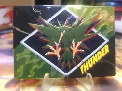 1999 Pokemon Meiji Promo Embossed Thunder Zapdos Japanese Near Mint - Image 1