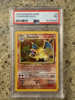 1999 Pokemon TCG Base Set 4/102 Holo Rare Charizard PSA 7 - Image 1