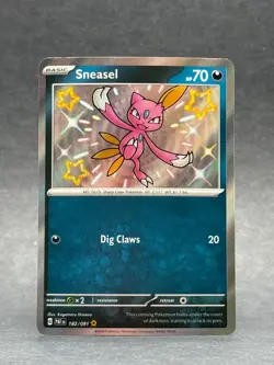 Pokemon - 182/091 Sneasel SV PAF Paldean Fates Shiny Rare Holo NM TCG - Image 1
