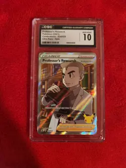 2021 POKEMON CELEBRATIONS ULTRA RARE HOLO PROFESSOR'S RESEARCH CGC 10 GEM MINT - Image 1