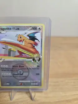 Pokemon TCG 2009 Dragonite FB 56/147 Supreme Victors Crosshatch Reverse Holo MP - Image 3