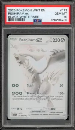 Pokemon Reshiram ex White Flare Black White Rare #173 PSA 10 Gem Mint - Image 1