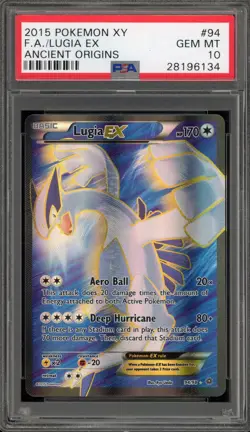 Pokemon Lugia EX XY Ancient Origins Full Art #94 PSA 10 Gem Mint - Image 1