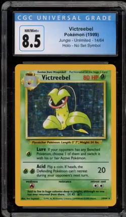 Pokemon Victreebel Jungle Holo Rare #14 NO SET SYMBOL ERROR CGC 8.5 - Image 1