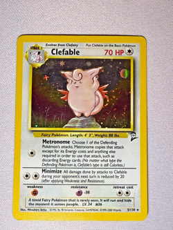 Clefable 5/130 Pokemon Base Set 2 Holo Rare LP - Image 1