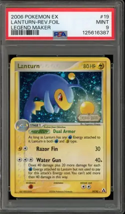 Pokemon Lanturn EX Legend Maker Reverse Holo Rare #19 PSA 9 Mint - Image 1