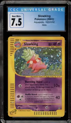 Pokemon Slowking Aquapolis Holo Rare #H22 CGC 7.5 - Image 1